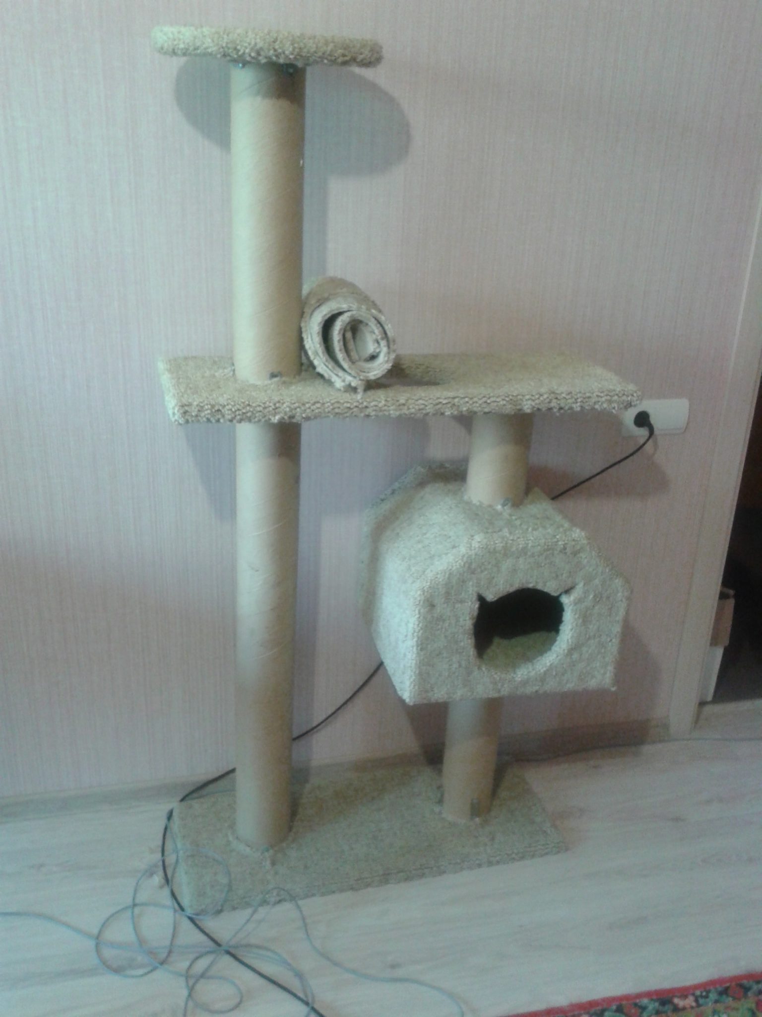 Домик для кошки своими руками из пенопласта